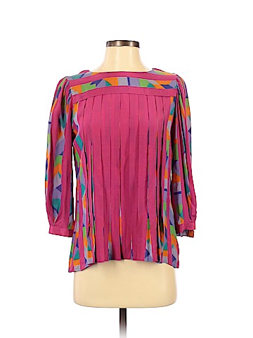 Albert Nipon Long Sleeve Silk Top (view 1)