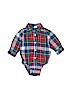 Baby Gap 100% Cotton Plaid Blue Long Sleeve Onesie Size 6-12 mo - photo 1