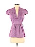 BCBGMAXAZRIA Purple Short Sleeve Blouse Size S - photo 1