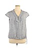Banana Republic Factory Store 100% Polyester Gray Short Sleeve Blouse Size XL - photo 1