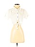 Kendall & Kylie White Short Sleeve Blouse Size S - photo 1