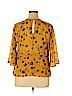 Harper 100% Polyester Gold 3/4 Sleeve Blouse Size XL - photo 2