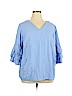 Westport 100% Cotton Blue 3/4 Sleeve Blouse Size 2X - photo 1