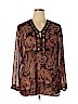 White Stag 100% Polyester Brown Long Sleeve Blouse Size XL - photo 1