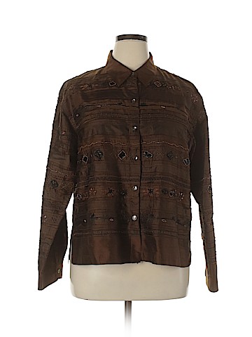 Chico's Long Sleeve Silk Top (view 1)