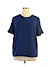 Lark & Ro Blue Short Sleeve Blouse Size XL - photo 1