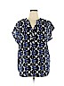 New York & Company 100% Polyester Blue Short Sleeve Blouse Size XL - photo 1