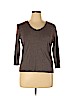 Talbots Brown 3/4 Sleeve T-Shirt Size XL - photo 1