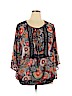 Black Rainn 100% Polyester Orange 3/4 Sleeve Blouse Size 2X - photo 1