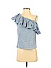Free People 100% Cotton Blue Short Sleeve Blouse Size XS - photo 1