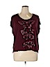Jessica Simpson 100% Viscose Burgundy Short Sleeve Top Size 1X - photo 1