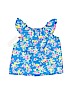 Ralph by Ralph Lauren 100% Polyester Floral Blue Short Sleeve Blouse 9-12 MO / 12 MO - photo 1