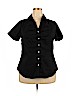 Lane Bryant Black Short Sleeve Button-Down Shirt Size 18 - photo 1
