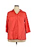 Lane Bryant 100% Cotton Orange Short Sleeve Button-Down Shirt Size 22 - 24 Plus - photo 1