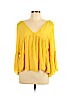 Forever 21 100% Polyester Yellow Long Sleeve Blouse Size L - photo 1