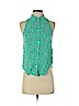 Hollister 100% Viscose Green Sleeveless Button-Down Shirt Size XS - photo 1