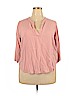 Fashion Nova 100% Rayon Pink 3/4 Sleeve Blouse Size 2X - photo 1