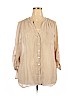 Avenue 100% Polyester Tan 3/4 Sleeve Blouse Size 18 - 20 Plus - photo 1