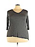 INC International Concepts 100% Cotton Gray Short Sleeve Top Size 3X - photo 1