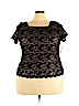 Connected Apparel Black Short Sleeve Blouse Size 3X - photo 1