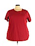 Woman Within 100% Cotton Red Short Sleeve T-Shirt Size 26 (2X) - photo 1