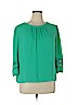 New York & Company 100% Polyester Green 3/4 Sleeve Blouse Size XL - photo 1