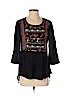 HD in Paris 100% Viscose Black 3/4 Sleeve Blouse Size 4 - photo 1