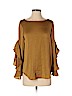 Ann Taylor 100% Polyester Gold Long Sleeve Blouse Size S - photo 1
