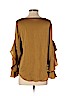 Ann Taylor 100% Polyester Gold Long Sleeve Blouse Size S - photo 2