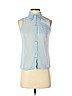 Princess Vera Wang 100% Polyester Blue Sleeveless Button-Down Shirt Size XS - photo 1