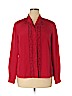 Laura Scott 100% Polyester Red Long Sleeve Blouse Size 16 - photo 1