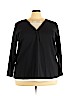 Ulla Popken 100% Cotton Black 3/4 Sleeve Henley Size 24 - 26 - photo 1