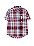 The Children's Place 100% Cotton Red Short Sleeve Button-Down Shirt Size 8 - photo 1