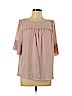 Ann Taylor LOFT 100% Polyester Pink Short Sleeve Blouse Size L (petite) - photo 1