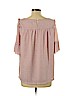 Ann Taylor LOFT 100% Polyester Pink Short Sleeve Blouse Size L (petite) - photo 2