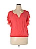 American Eagle Outfitters 100% Rayon Red Short Sleeve Blouse Size XL - photo 1