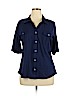 Style&Co 100% Cotton Blue Short Sleeve Button-Down Shirt Size XL - photo 1