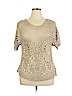 Roz & Ali 100% Acrylic Tan Short Sleeve Top Size XL - photo 1