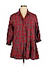Zara 100% Cotton Red Long Sleeve Button-Down Shirt Size XL - photo 1
