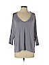 Not Shy 100% Linen Purple Short Sleeve Top Size S - photo 1