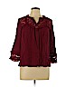 Crown & Ivy 100% Rayon Red 3/4 Sleeve Blouse Size L (petite) - photo 1