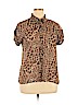 Assorted Brands 100% Polyester Tan Short Sleeve Blouse Size XL - photo 1