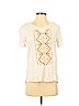 Love, Fire 100% Rayon Ivory Short Sleeve Blouse Size S - photo 1