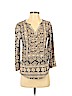 Lucky Brand Tan 3/4 Sleeve Top Size S - photo 1