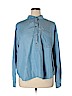 Old Navy 100% Lyocell Blue Long Sleeve Button-Down Shirt Size XL - photo 1