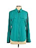 MICHAEL Michael Kors 100% Polyester Teal Long Sleeve Blouse Size L - photo 1