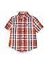 Wrangler Jeans Co Checkered-gingham Orange Short Sleeve Button-Down Shirt Size 6 - 7 - photo 1