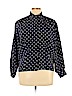 Oscar De La Renta expressions 100% Polyester Blue Long Sleeve Blouse Size 14 - photo 1