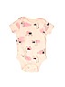 Assorted Brands 100% Cotton Print Pink Short Sleeve Onesie Size 0-3 mo - photo 1