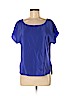 Amanda Uprichard 100% Silk Blue Short Sleeve Silk Top Size M - photo 1